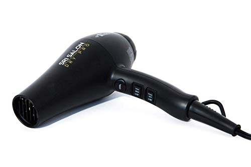 Skin Research Institute Salon Dry Pro - Red Light Therapy Professional Salon Ceramic Ionic Volumizer, Styler, Hair Blow Dryer 1875W Dual Voltage | Free Concentrator Diffuser and Comb Attachments…