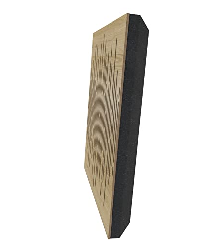 (4 Pack) Sound Absorption-Diffuse Acoustic Panel «Wave» for rec.studio | Wood laminated: (Oak)