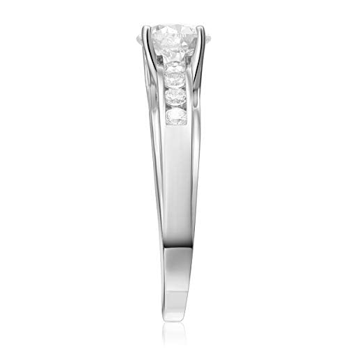 14k White Gold SOLID Wedding Engagement Ring - Size 6.5