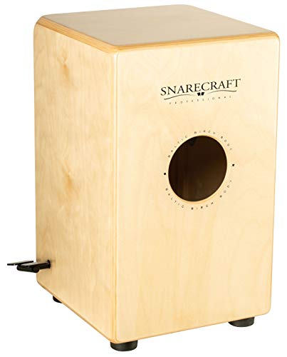 Meinl Cajon Box Drum with Pedal Activated Snare - NOT MADE IN CHINA - American White Ash Frontplate / Baltic Birch Body, Snarecraft Professional, 2-YEAR WARRANTY (SCP100AWA)