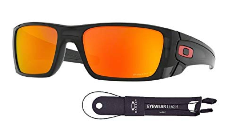 Oakley Fuel Cell OO9096 909605 60M Matte Black/Grey Polarized Sunglasses For Men+BUNDLE with Oakley Accessory Leash Kit