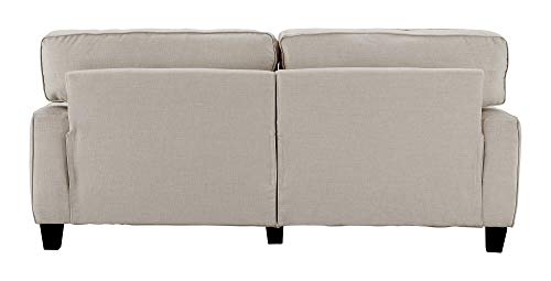 Serta Palisades Upholstered Sofas for Living Room Modern Design Couch, Straight Arms, Soft Fabric Upholstery, Tool-Free Assembly, 78", Light Gray