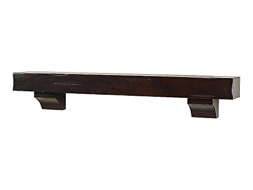 Breckenridge 72" Fireplace Mantel Shelf - Espresso Distressed Finish