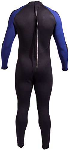 NeoSport Wetsuits Men's Premium Neoprene 7/5 mm Full Suit, Blue Trim, X-Large - Diving, Snorkeling & Wakeboarding