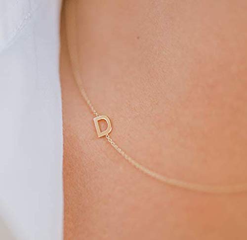 14k Gold Asymmetrical Letter Necklace