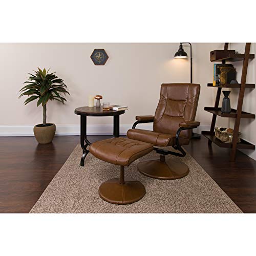 Flash Furniture Contemporary Multi-Position Recliner and Ottoman with Wrapped Base in Palimino Leather