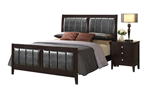 Global Furniture Bed, Queen, Antique Black and Black Pu