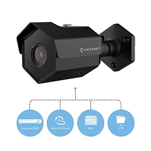 2-Pack Amcrest UltraHD 5MP Outdoor POE Camera, Bullet IP Security Camera, Outdoor IP67 Waterproof, 104° Viewing Angle, MicroSD Recording, 98ft Night Vision, 5-Megapixel, 2PACK-IP5M-1173EB (Black)