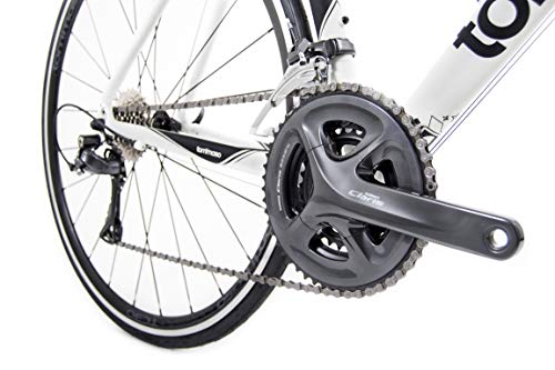 Tommaso Forcella Endurance Aluminum Road Bike, Carbon Fork, Shimano Claris R2000, 24 Speeds, Aero Wheels - Matte White - Large