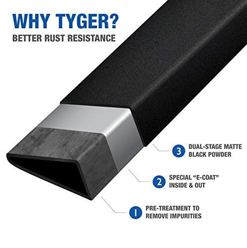 Tyger Auto Riser Compatible Chevy Silverado Sierra 1500 & 2020 2500/3500HD Crew Cab 4in Running Boards Side Step Rails Nerf Bars
