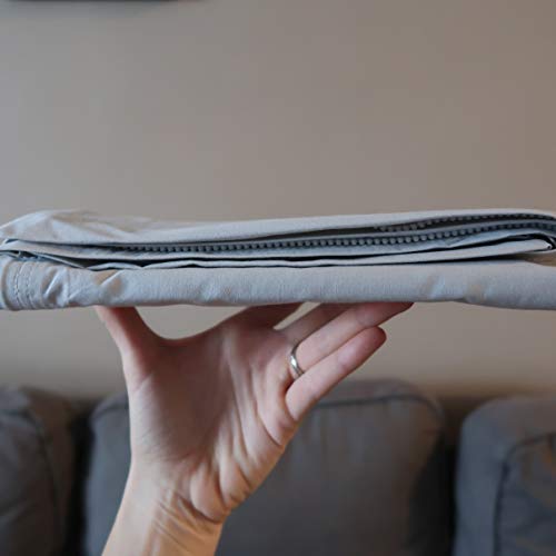 QuickZip Fitted Sheet - Includes 1 Fitted Sheet Base & 2 Zip-On Sheets - Easy to Change, Fold & Wash - Soft Sateen 400 TC Cotton Fitted Sheets - 11” Deep Pockets Full Size Sheets - Slate Gray