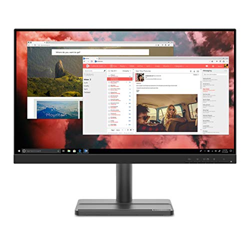 Lenovo L22e-30 21.5-inch Monitor, FHD VA Panel, FreeSync, 3-Side NearEdgeless, 75Hz, 4ms, HDMI, VGA, Anti-Glare, Flicker Free, Low Blue Light, Tilt Stand, VESA Mountable, 66CBKCC1US, Black