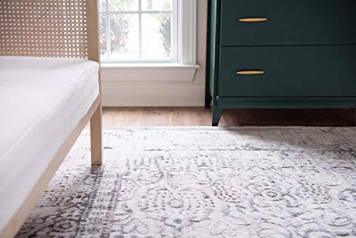 Unique Loom Aberdeen Collection Tone-on-Tone Traditional Textured Vintage Gray Area Rug (8' 0 x 10' 0)
