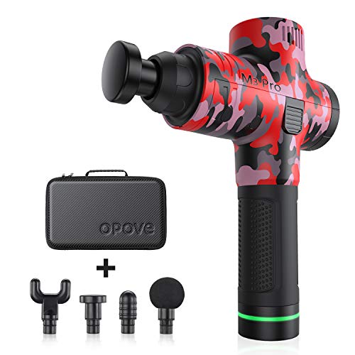 Massage Gun Muscle Neck Back Massager Deep Tissue Percussion Handheld Shoulder Massager Super Quiet Brushless Motor, opove M3 Pro Camouflage Red