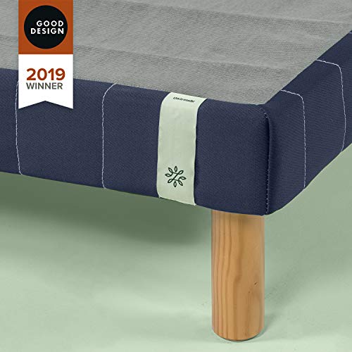 Zinus 11 Inch Quick Snap Standing Mattress Foundation/Low profile Platform Bed/No Box Spring needed, Navy, King