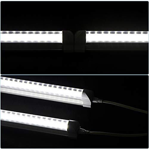 LED Shop Light Tube Fixture, T8 led Tube, 1FT 9W 1080lm 5700K, Integrated Led Tubes, Double Side V Shape, Tube Light, No Ballast, Super Bright White, Bulbs for Garage, Warehouse, Plug and Play, 2PCS
