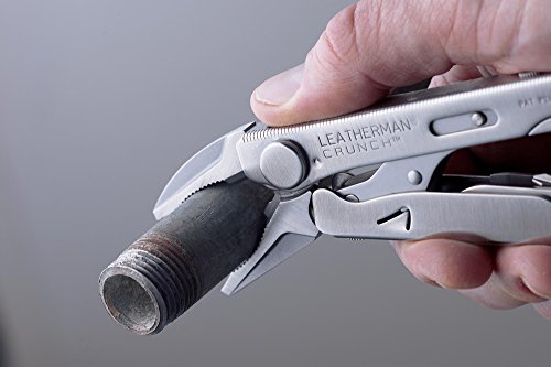 LEATHERMAN, Crunch Multitool with Folding Locking Pliers and Pin Vise, Stainless Steel with Nylon Sheath (FFP)