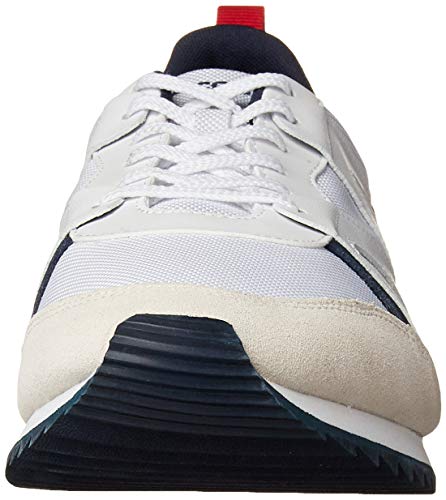 Lacoste Men's Aesthet Sneaker, White/Navy/Red, 9.5 Medium US