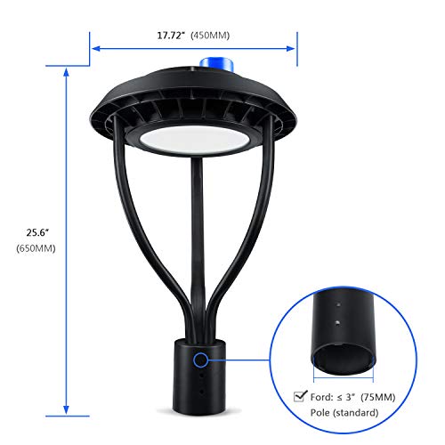 Led Post Top Light 60W, LED Circular Area Light with Photocell 5000K Daylight (300W Equivalent) Outdoor Lamp Top Pathway Pole Light Fixture for School Street Light Yard Commercial Area Light