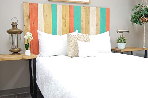 Summer Mix Headboard Twin Size, Hanger Style, Handcrafted. Mounts on Wall. Easy Installation