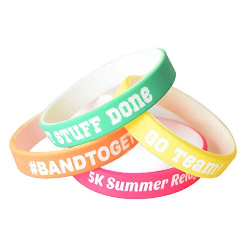 100 Custom LUXE Silicone Wristbands - Personalized Silicone Rubber Bracelets - Customized For Promotions, Events, Gifts, Support, Fundraisers, Awareness - Men, Women, Kids (Midnight Black, Large)