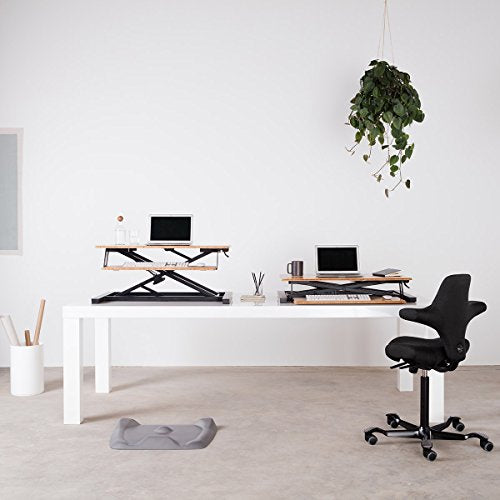 Cooper Standing Desk Converter - 35" Bamboo Height-Adjustable Workspace (Bamboo)