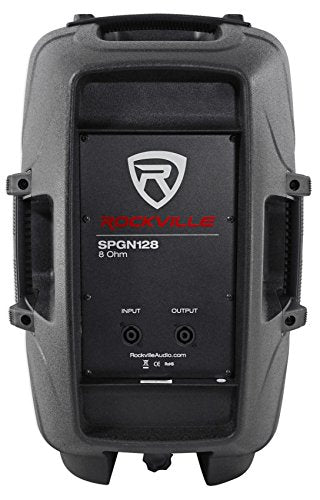 (2) Rockville SPGN128 12" Passive 2400 Watt DJ PA Speakers ABS Cabinets 8-Ohm
