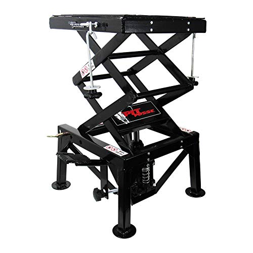 Pit Posse PP2551 Motorcycle ATV Scissor Floor Jack Lift Table Stand - 13 Inches Thru 36-Inch-High – Stable – Safe – Comfortable – 2 Years Warranty