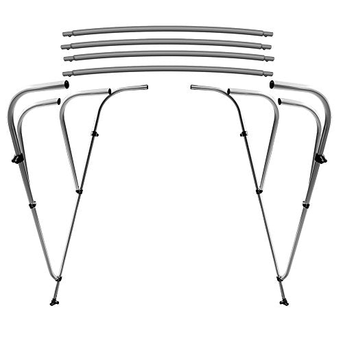 Leader Accessories Pacific Blue 4 Bow 8'L x 54" H x 79"-84" W Bimini Top Cover 4 Straps for Front and Rear Includes Mounting Hardwares with 1 Inch Aluminum Frame