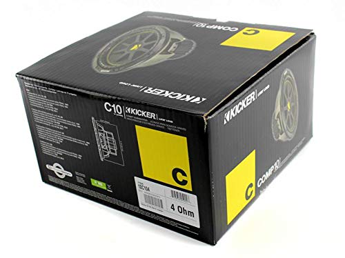 2 Kicker 43C104 10" 600 Watt Car Subwoofers + Box + 1100W Amplifier + Wire Kit