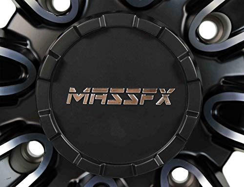 14 inch MASSFX QUAKE 14x7 4/156 4+3 ATV UTV Rims Machined Black Finish fits Polaris RZR - 4 Pack Wheels with Lug Nuts
