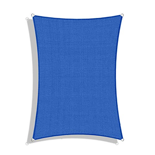 Windscreen4less 14' x 23' Rectangle Sun Shade Sail - Solid Blue Durable UV Shelter Canopy for Patio Outdoor Backyard - Custom Size