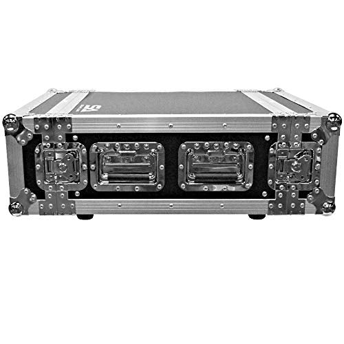 Seismic Audio - SATAC4U - Heavy Duty 4 Space ATA Rack Case - 4U PA DJ Amplifier Flight Road Case - Pro Audio DJ Rack