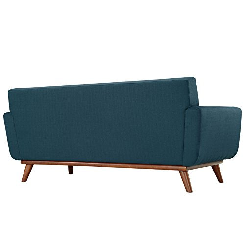 Modway Engage Mid-Century Modern Upholstered Fabric Loveseat In Azure