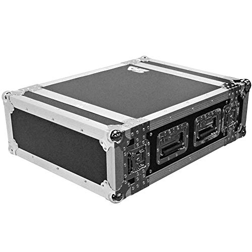 Seismic Audio - SATAC4U - Heavy Duty 4 Space ATA Rack Case - 4U PA DJ Amplifier Flight Road Case - Pro Audio DJ Rack