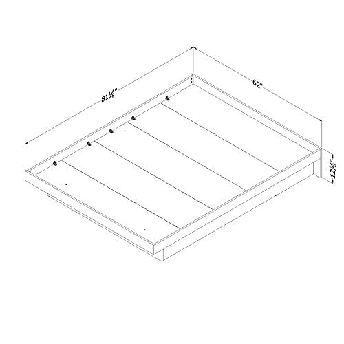 South Shore Basic Platform Bed with Molding, Full 54-Inch, Pure White