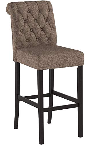 Signature Design By Ashley - Tripton Tall Upholstered Barstool - Set of 2 - Casual Style - Medium Brown
