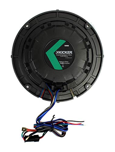 4) Kicker OEM Replacement 6.5" 195W LED Marine Audio Coaxial Stereo Speakers with Silver Grilles