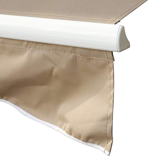 Outsunny 12' x 10' Outdoor Patio Manual Retractable Exterior Window Awning with Adjustable & Versatile Design, Beige