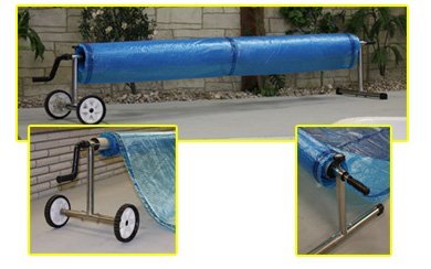 Sun2Solar 800 & 1200 Series | 25-Foot Wide Stainless Steel Solar Cover Deluxe Reel System | Heating Blankets | Perfect for In-Ground or Above-Ground Swimming Pools