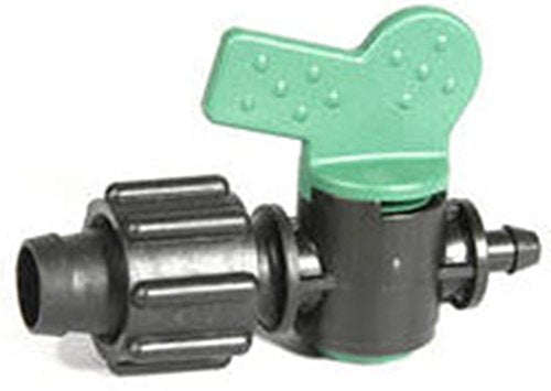 Permaloc Valved DRIP TAPE IRRIGATION TAKEOFF FITTING TL-A2-TV5B250 1/4 BARB X 5/8 TAPE W/VALVE ADAPTOR (100)