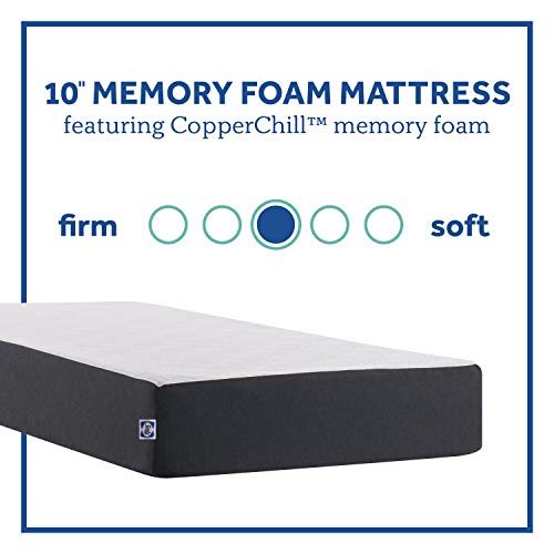 Sealy 10-Inch Memory Foam Bed in a Box, Medium-Firm, Twin XL