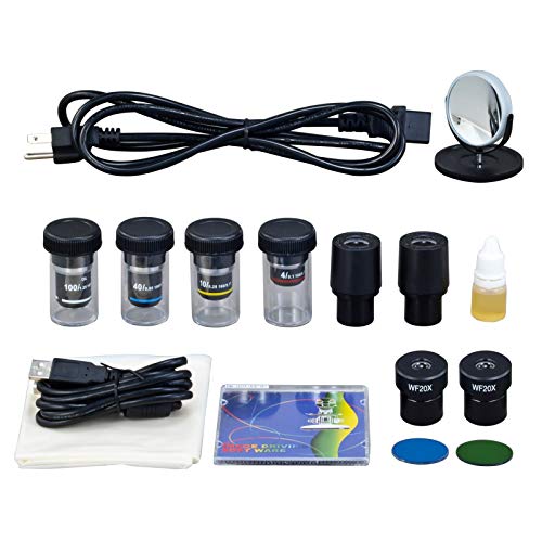 OMAX 40X-2000X Digital Darkfield Binocular Compound Microscope with Built-in 3.0MP USB Camera and Extra Bright Oil Darkfield Condenser