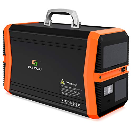 SUNGZU Portable Solar Generator 1010Wh Portable Power Station Emegency Backup Battery Pack Supply 110V/1000W AC Pure Sine Wave Outlet 2DC 4USB for Home Use and Outoor Camping Road Trip RV VAN