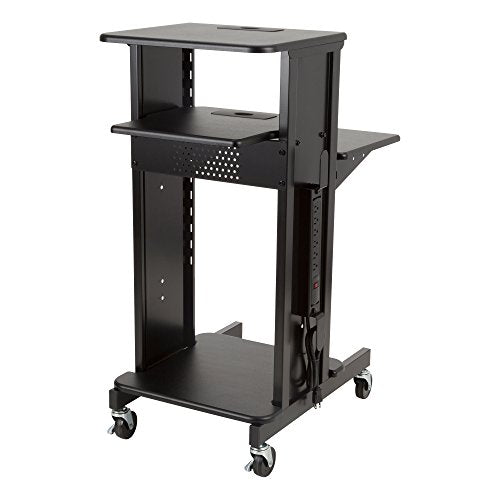 Norwood Commercial Furniture NOR-TY1000BK-SO Laptop Caddy Cart Presentation Station, black