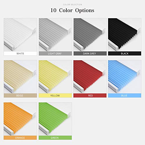 Cordless Pleated Window Shades, Free Stop Custom Made Any Size from 20-78inch Wide Light Filtering UV Protection Red Window Blinds, 66" W x 96" L