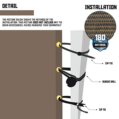 TANG Sunshades Depot 8' x 14' Straight Side Sun Shade Sail 180 GSM Brown Patio Rectangle Shade Fabric UV Blocker Shelter Deck Dock Carport Driveway Pergola Cover Outdoor Backyard Deck 3 Year Warranty