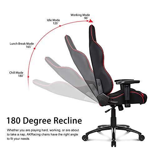 AKRacing Core Series SX Gaming Chair with High Backrest, Recliner, Swivel, Tilt, Rocker and Seat Height Adjustment Mechanisms with 5/10 Warranty - Red