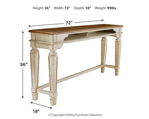 Signature Design by Ashley - Realyn Dining Bar Table - Antique White