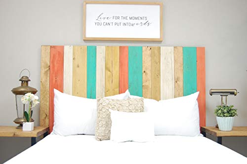 Summer Mix Headboard Twin Size, Hanger Style, Handcrafted. Mounts on Wall. Easy Installation